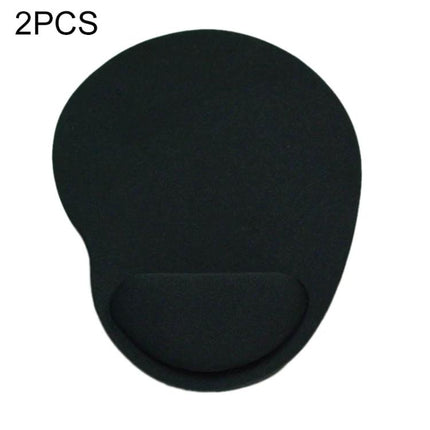 Set of 2 Foot-Shaped Cloth Gel Wrist Rest Mouse Pads - black foot-shaped cloth surface with gel wrist support, ergonomic desk mouse pad set
