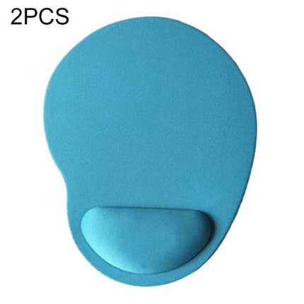 Set of 2 Foot-Shaped Cloth Gel Wrist Rest Mouse Pads blue ergonomic foot-shaped mouse pad with gel wrist support, non-slip base, set of 2
