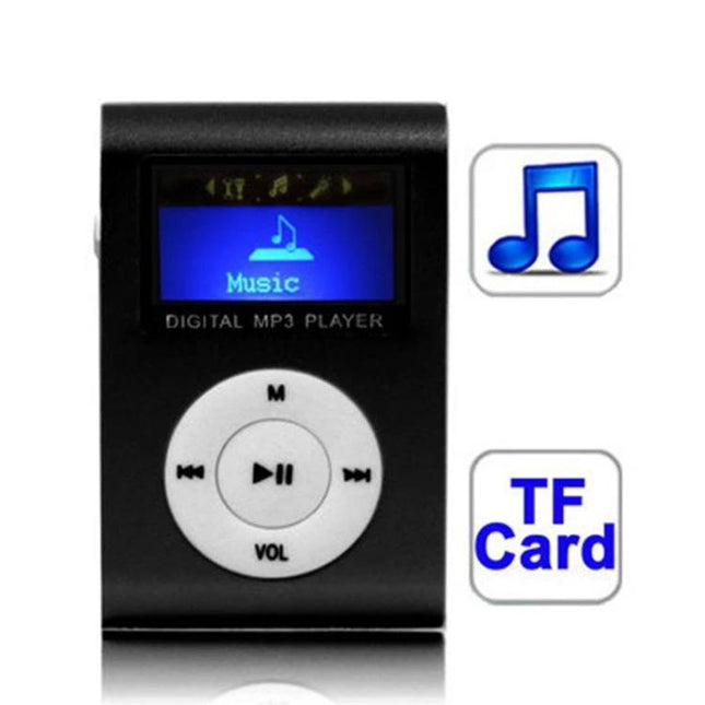MP3 Player with LCD Screen, TF Card Support, and Metal Clip for Portable Music - compact black digital MP3 player with 1.1-inch LCD and TF card slot