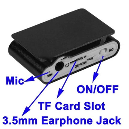 MP3 Player with LCD Screen, TF Card Support, and Metal Clip for Portable Music compact black model with TF card slot 3.5mm jack and metal clip