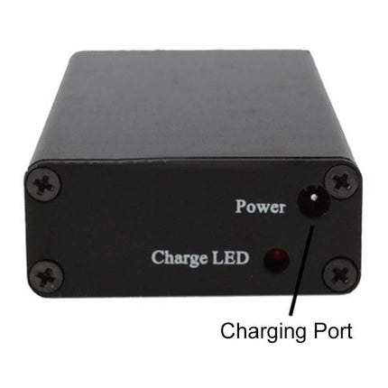 Portable Wireless Signal Jammer for Privacy in Public Areas compact black device showing power label, charge LED and charging port