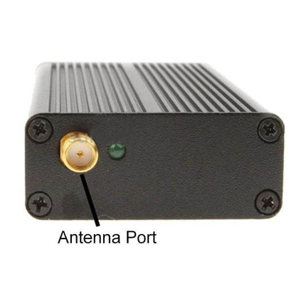 Compact Portable Signal Jammer for Meeting Privacy - black compact unit showing antenna port and LED indicator