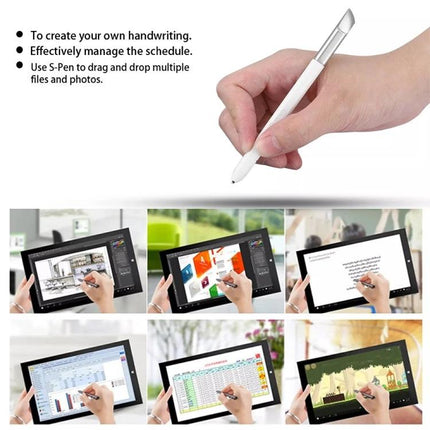 Precision S Pen Stylus for Touch Screen Writing on Tablets - hand holding 3mm fine stylus used for note-taking, sketching and precise tablet navigation