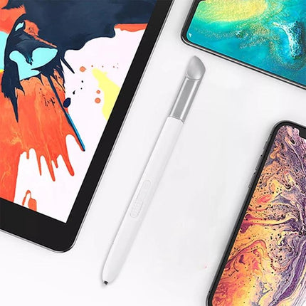 Precision S Pen Stylus for Touch Screen Writing on Tablets shown between tablet and smartphones for precise note-taking and sketching