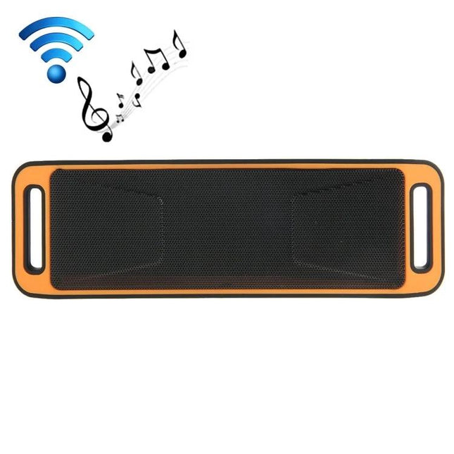 Compact Bluetooth Speaker For Everyday Listening And Calls slim orange portable speaker with FM TF card 3.5mm input for hands-free calls