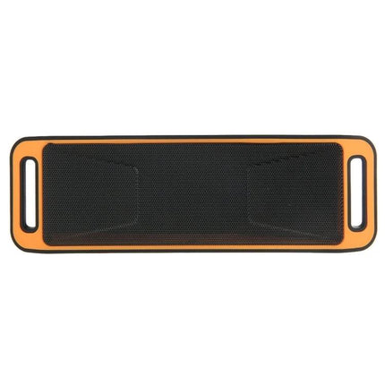 Compact Bluetooth Speaker For Everyday Listening And Calls in slim orange frame with dual drivers, TF card, 3.5mm input, FM radio (100 chars)