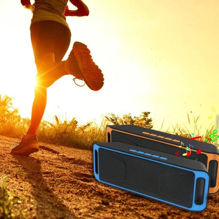 Compact Bluetooth Speaker For Everyday Listening And Calls showing portable speakers by runner at sunrise for commutes