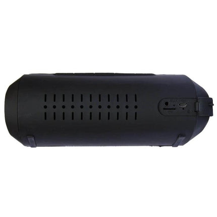 Portable Bluetooth Speaker With LED Lights For Outdoor Use black cylindrical speaker with ports TF card USB