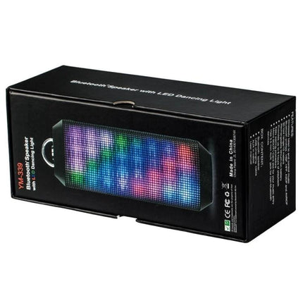 Portable Bluetooth Speaker With LED Lights For Outdoor Use black boxed speaker with colorful dancing LED panel and handle