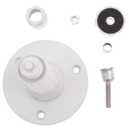 ABS Wall Mount Bracket for Security Cameras, Indoor and Outdoor, 18cm x 9cm — white ABS mounting base with screws and nuts