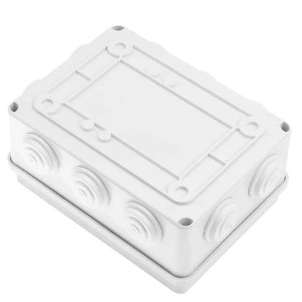 Waterproof Plastic Enclosure for Security Camera Power Supplies, 15cm x 11cm x 7cm - white junction box for indoor/outdoor camera power protection