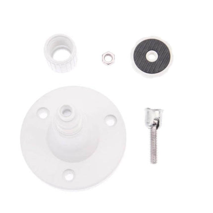 Wall Mount Bracket for Security Cameras, Indoor and Outdoor Use - white round mounting base with hardware kit