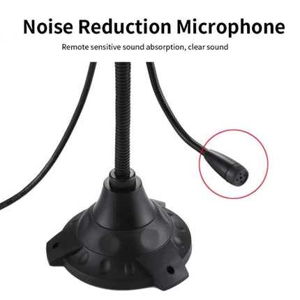 USB Webcam with Built-in Microphone and LED Lights for Video Calls - close-up noise reduction microphone on flexible stand for clear calls