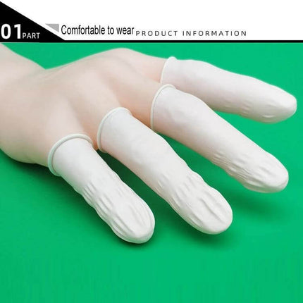 Latex Anti-Static Finger Cot 2x6cm for Electronics Handling white finger cots on hand pack for precise electronics assembly and repair