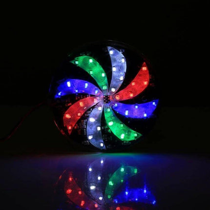 Colorful Flashing Light for Motorcycle Night Driving, 10cm Diameter - multicolor strobe mounted light for improved nighttime visibility