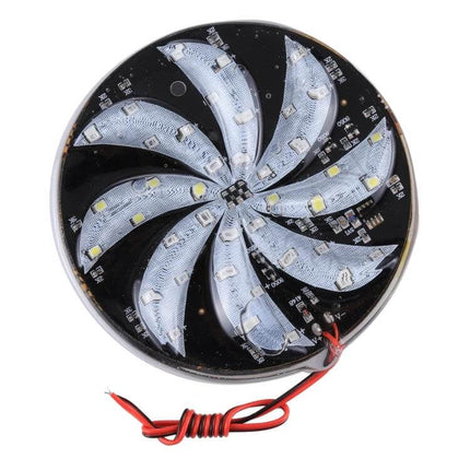 Colorful Flashing Light for Motorcycle Night Driving, 10cm Diameter - round LED strobe with wires for handlebar or frame mounting