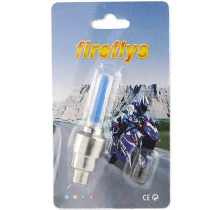 Fireflies Series Motion Activated LED Wheel Lights compact blue LED spoke light on motorcycle packaging for night visibility