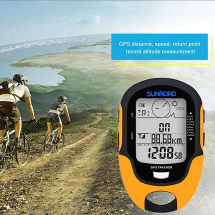 Sunroad LCD Altimeter With Compass For Hiking And Outdoor Use compact GPS tracker showing elevation, compass and weather display for cycling and trekking