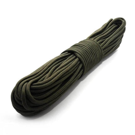 Paratrooper Rope 100m Outdoor Rescue And Survival Gear - 100m olive paracord coil for anchoring, shelter rigging, towing and emergency backups