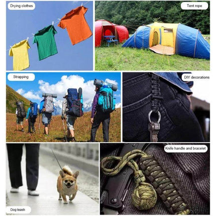Paratrooper Rope 100m Outdoor Rescue And Survival Gear - 4mm core multipurpose rope for tent guy lines, drying clothes, strapping packs, dog leash and DIY survival knots