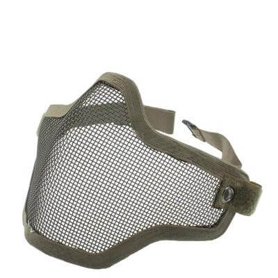Half Face Net Mesh Style Mask With Elastic Strap For Daily Wear Army Green - breathable army green half-face net mesh mask with adjustable elastic strap