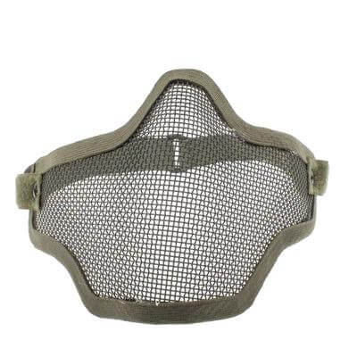 Half Face Net Mesh Style Mask With Elastic Strap For Daily Wear Army Green - breathable half-face net mask with adjustable elastic strap