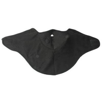 Cotton Winter Mask With Hook and Loop Fastener 24x22 cm - black breathable 100% cotton winter face mask with secure hook and loop closure