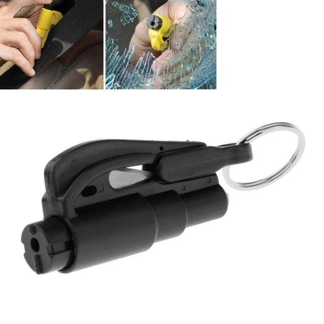 Compact Car Emergency Escape Tool with Hammer and Cutter