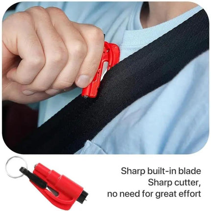 Compact Car Emergency Escape Tool with Hammer and Cutter