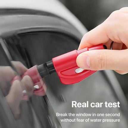Compact Car Emergency Escape Tool with Hammer and Cutter