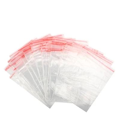 Clear Self-Adhesive Plastic Bags, 15x20cm for Everyday Packaging - clear OPP resealable bags with red adhesive strip, ideal for jewelry, crafts, snacks