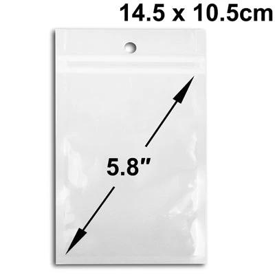 Pack of 100 Clear Zip Lock Plastic Poly Bags, 14.5 x 10.5 cm - clear resealable polythene bags for jewelry, crafts, accessories (100 pack)