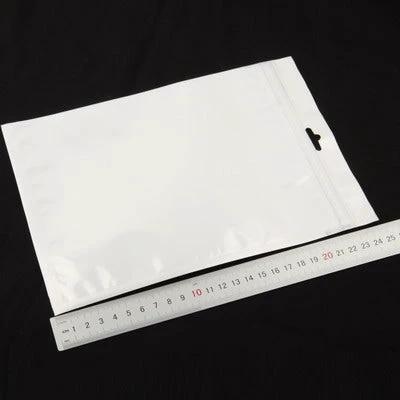 Anti-Static Zip Lock Bags for Electronics Protection, 25x18cm - white anti-static resealable bag shown with ruler for size