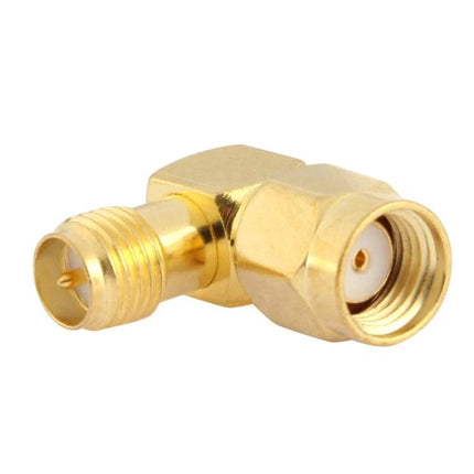 Gold Plated Adapter for Wireless Antenna Connections RP-SMA male to female right-angle connector for routers and external antennas