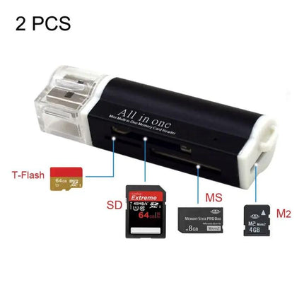 Multi-Format USB Memory Card Reader for Portable File Access