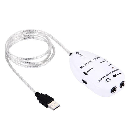 Guitar USB Cable for Everyday Recording and Practice - clear USB guitar interface for PC and Mac, plug-and-play recording and practice