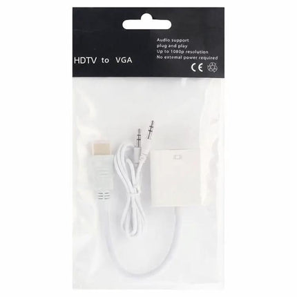 24cm HDMI to VGA Cable with Audio Output for Devices and Monitors | Syndmart
