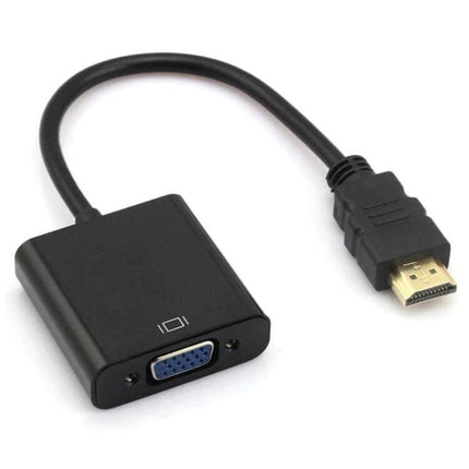 24cm HDMI to VGA Cable with Audio Output for Devices and Monitors - compact HDMI to VGA adapter with audio jack for laptop to monitor or projector