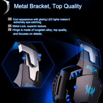 EACH Over Ear Gaming Headset With Comfort Cushions