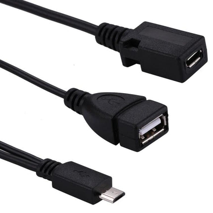 A Compact USB Cable for Daily Device Data Transfers at Home - black USB to micro-USB cable trio for quick photo and file transfer