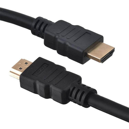 Alt Tag: Black and Gold Plated 1.8m HDMI Cable for HD Connections — black cable with gold-plated HDMI connectors for TVs, monitors, gaming consoles
