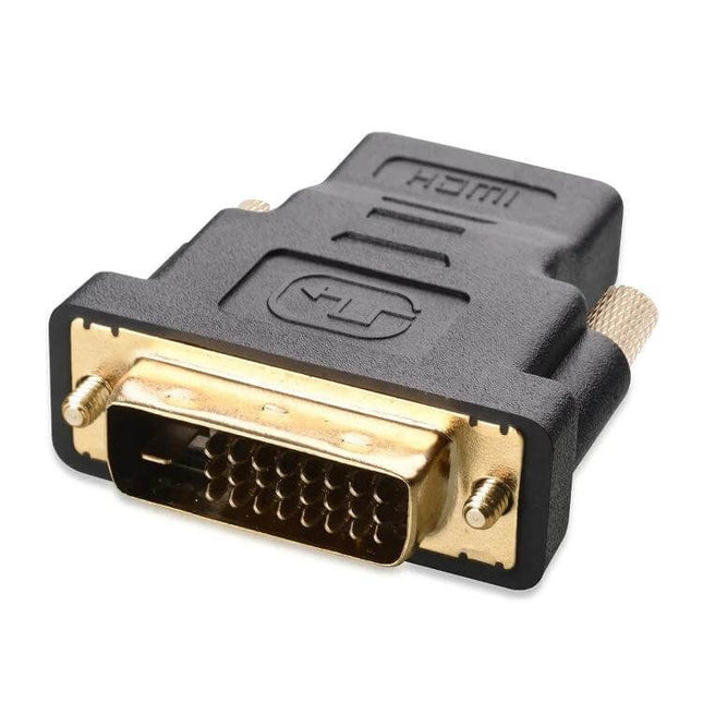 Gold-Plated HDMI to DVI Adapter for TV and Monitor Connections - gold-plated 24+1 pin DVI male to HDMI female adapter for TV and monitor