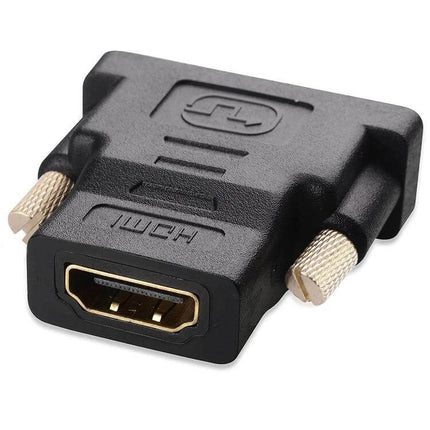 Gold-Plated HDMI to DVI Adapter for TV and Monitor Connections - 24+1 DVI male to HDMI female gold-plated connector for TVs, monitors, laptops and consoles