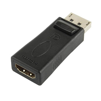 DisplayPort Male to HDMI Female Adapter for Display Connections black adapter converting DisplayPort to HDMI for monitor or TV