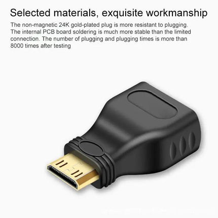 Gold Plated Mini HDMI to HDMI Adapter for Video Connections