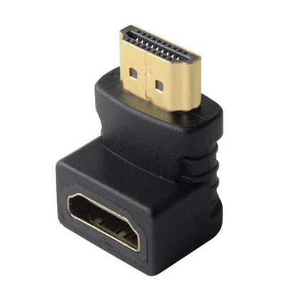 HDMI 90-Degree Angle Adapter for Easy Device Connections black right-angle HDMI adapter with gold-plated connector