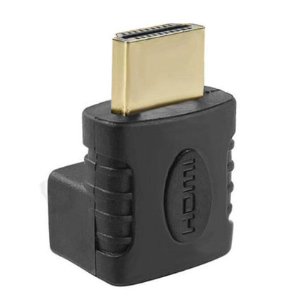 HDMI 90-Degree Angle Adapter for Easy Device Connections black right-angle gold-plated HDMI connector reducing port strain