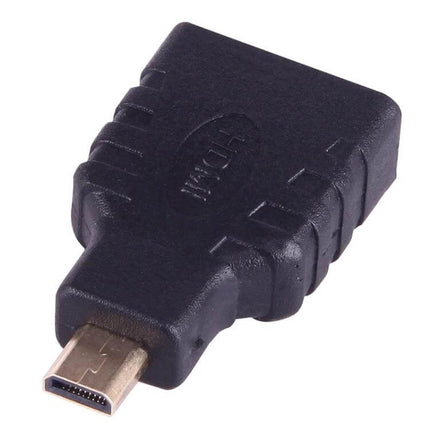 Gold Plated Micro HDMI to HDMI Adapter for Devices and TVs - black compact adapter with gold-plated micro HDMI connector for TVs and monitors