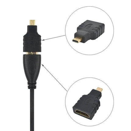 Gold Plated Micro HDMI to HDMI Adapter for Devices and TVs - gold-plated micro HDMI to HDMI connector cable for streaming to TV or monitor