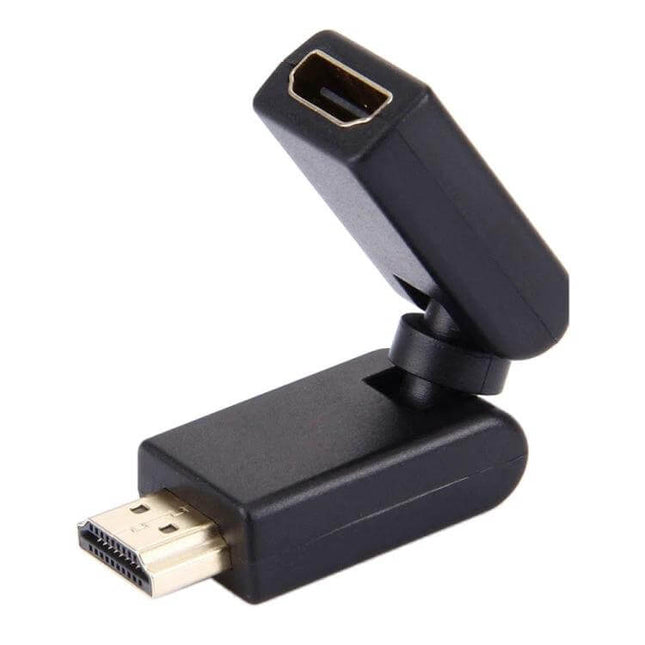 Gold Plated HDMI Male to Female Swivel Adapter for Flexible Connections - 360° gold-plated swivel HDMI extender for tight spaces